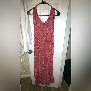 Casual  Red Floral Women's Dress